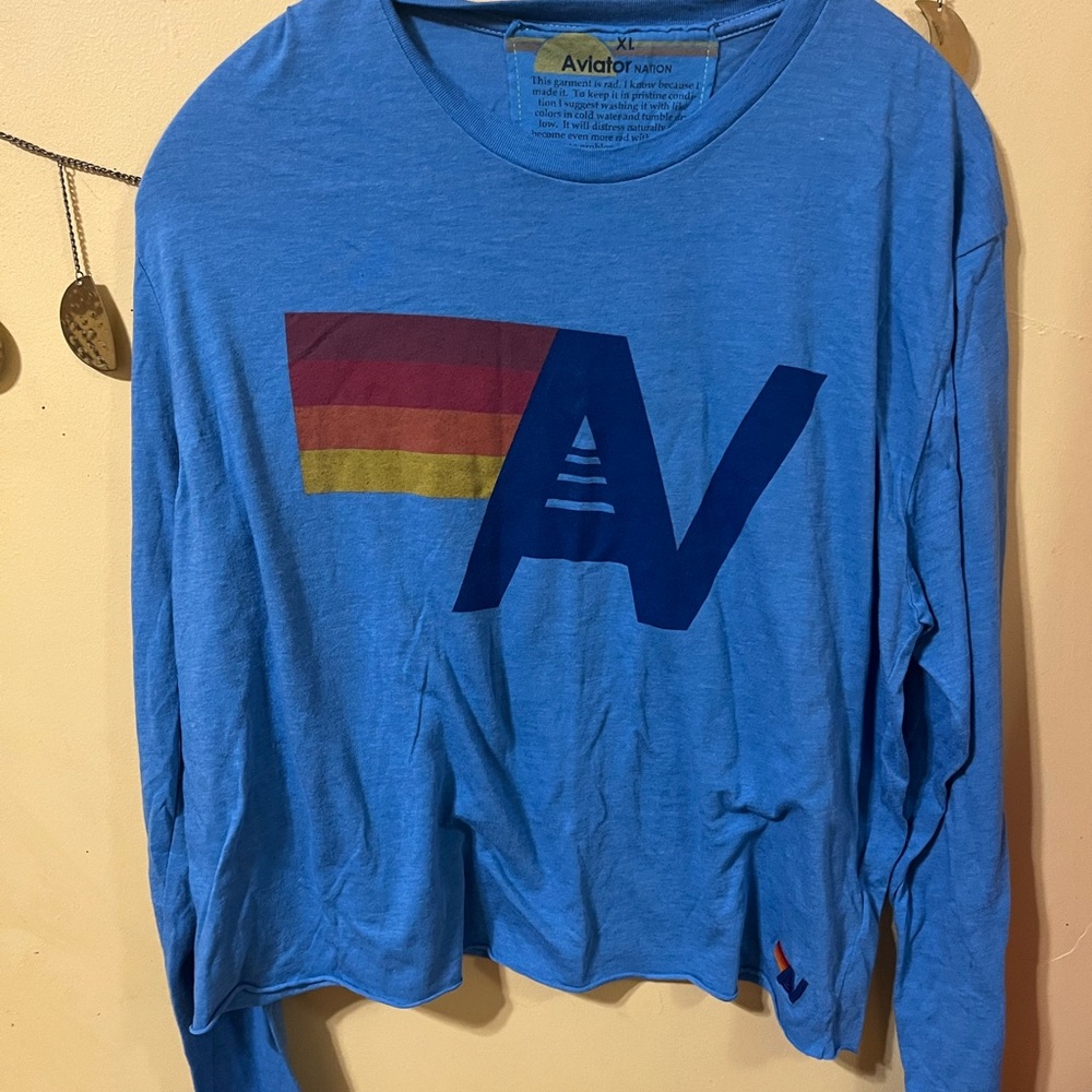 Aviator Nation cropped size XL long sleeve tee